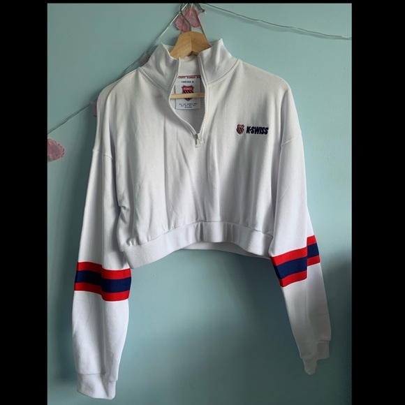 💕Forever21xK-swiss white crop sweatshirt💕 - Picture 2 of 4